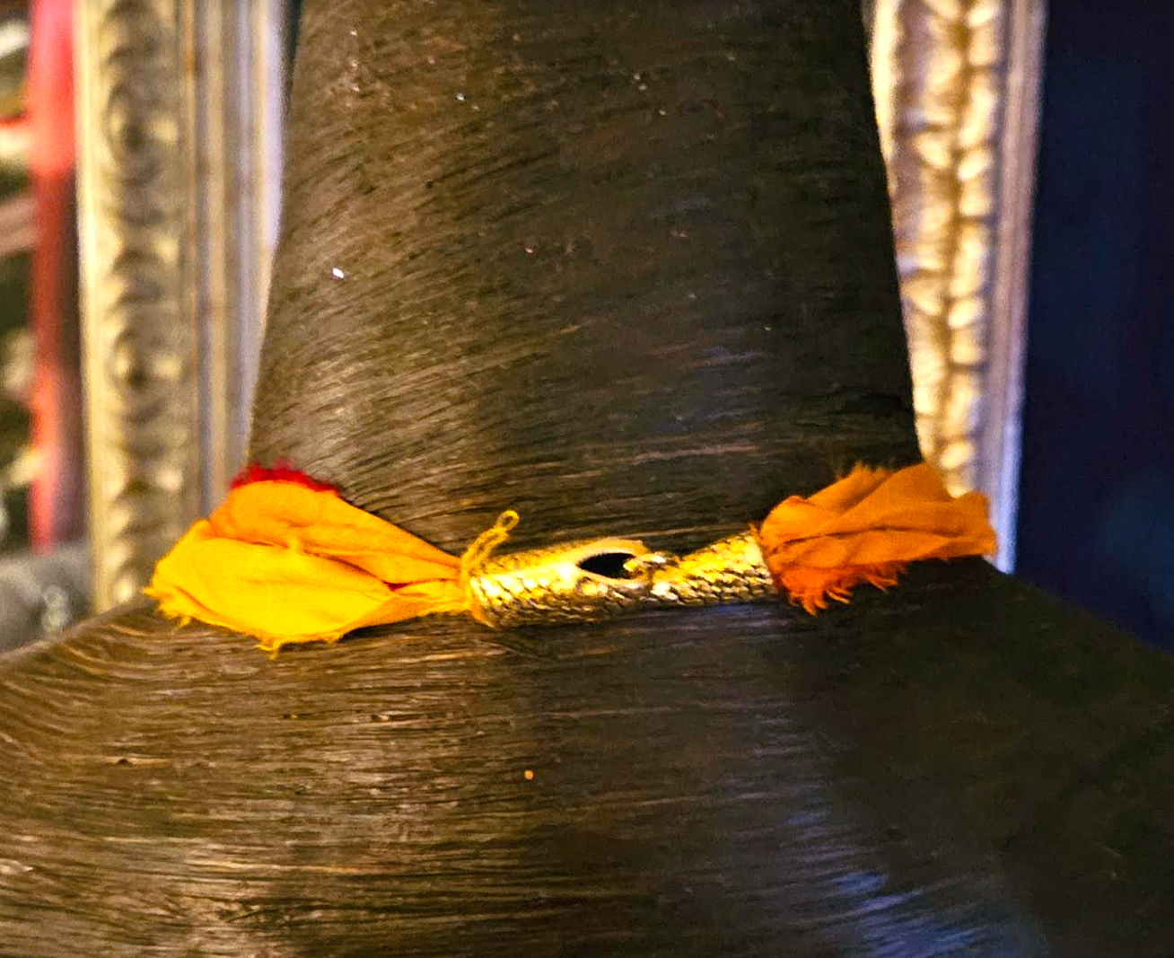 Ombre Orange Sari Silk Feather & Alcohol Ink Chest Piece - Boho Spirit