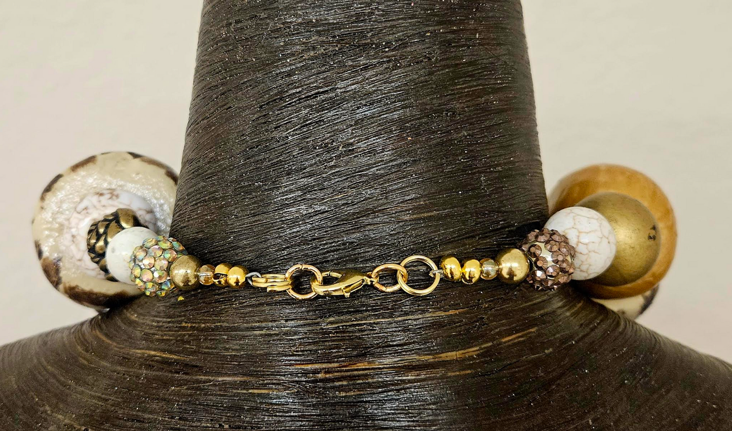 Exotic & Wild Hand Sculpted Oversized Zebra Beaded Statement Neckla