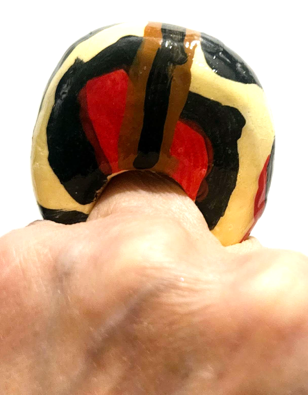 Sculpted Dome Abstract Statement Ring for Women Size 7.5, Funky Art