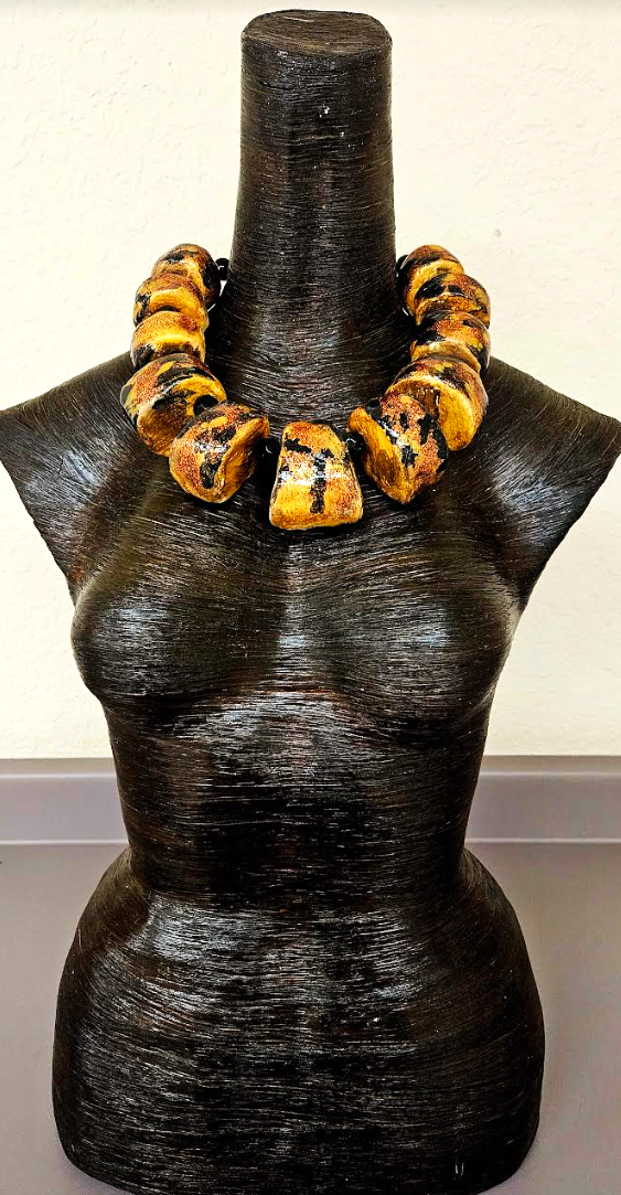 Wild & Exotic Oversized Sculpted Beaded Statement Luxury Necklace, Iri