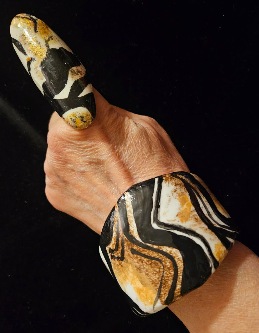 Hand Sculpted Animal Print Statement Ring Women's Size 8