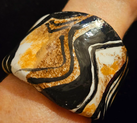 Dramatic Hand Sculpted African Animal Print Statement Cuff - Wild Exotic