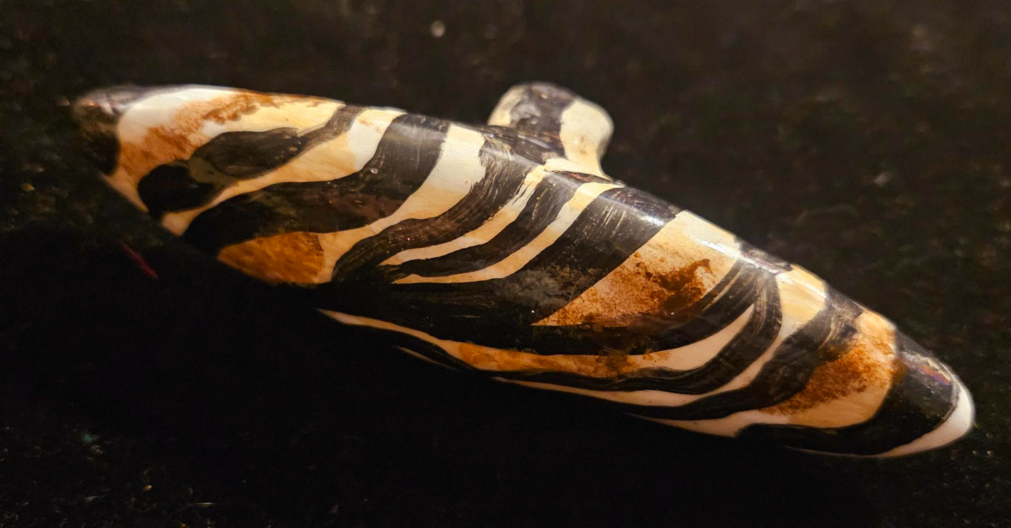 Massive Abstract Zebra Sculpted Hand Ring, Oversized Animal Print S