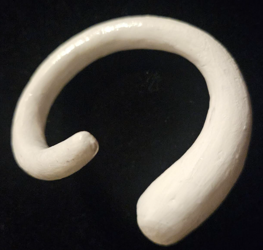 White Lacquer Snake Cuff for Women, Stackable Unisex Artisan Bangle