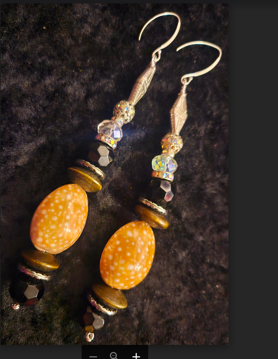 Earth Tone Shoulder Dangle Sterling Silver Pierced Statement Earrings,