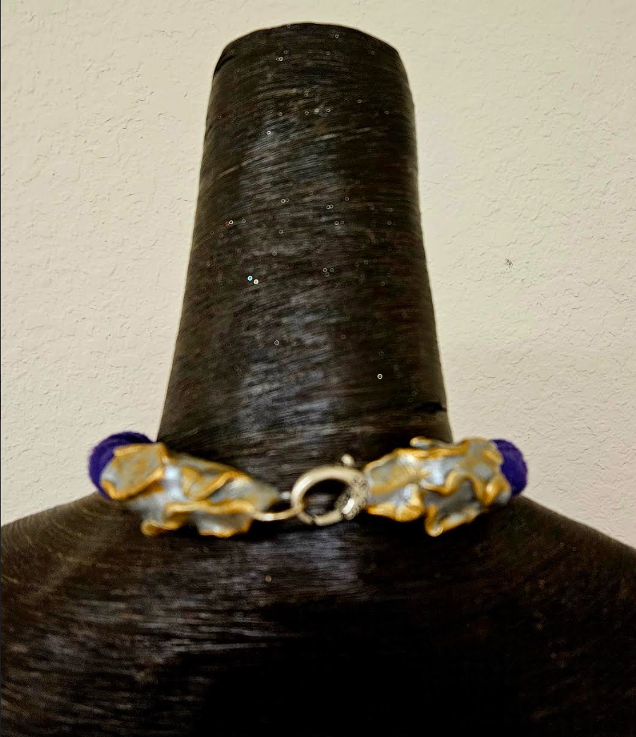 Rough Amethyst Luxury Baroque Sculpted Rope Gemstone Pendant, Purple C