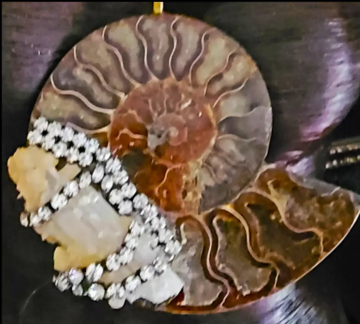 Ammonite Scolecite Quartz Chest Piece & Multi Strand Beaded Necklac