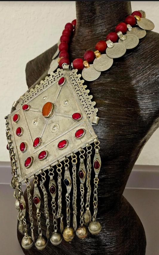 Rare Exotic Tribal Breastplate Statement Pendant - Showstopper Piece