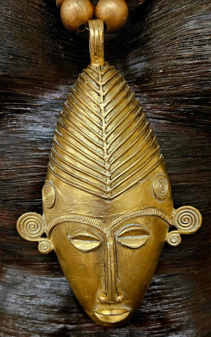 African Mask & Branch Crystal Tribal Chest Piece - Male Conoisseurs