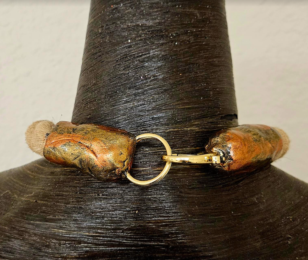 Orange Aura Quartz Sculpted Talisman & Hemp Rope - Gypsy Soul Jewelry