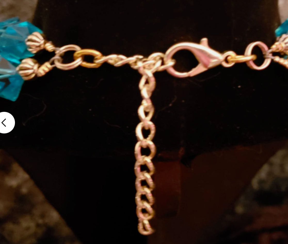 Oversized African Glass Beaded Luxury Necklace With Brass Buttterfly