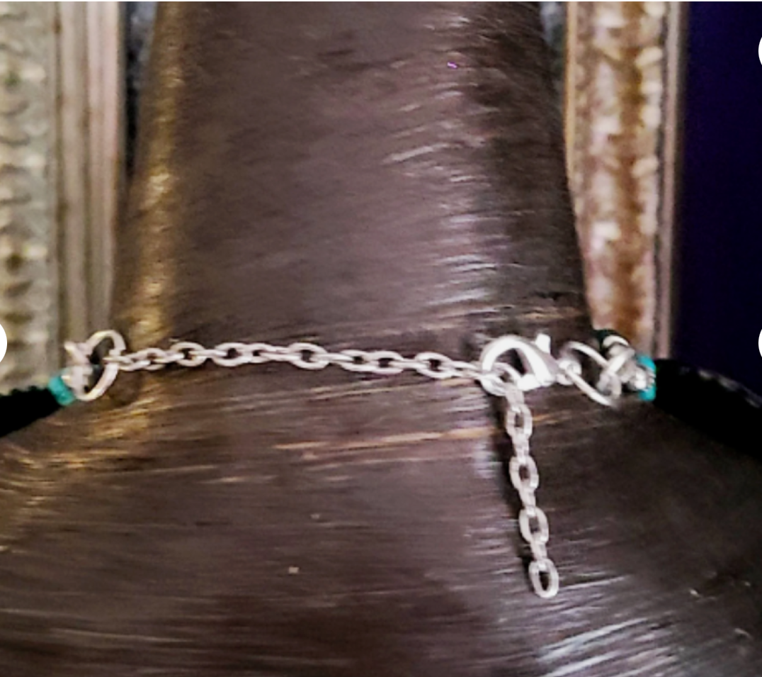 Rough Azurite & Malachite Unisex Gemstone Chest Piece Hand Blown