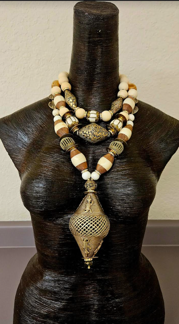 Exotic African Tibetan & Asian Oversized Beaded Unisex Chest Piece