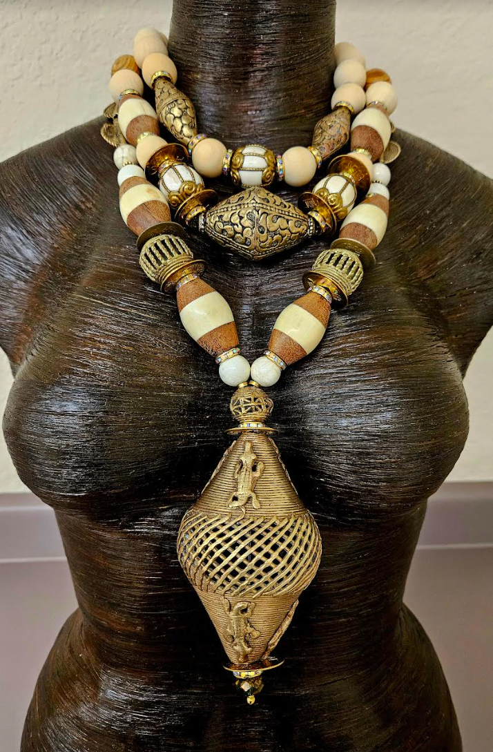 Exotic African Tibetan & Asian Oversized Beaded Unisex Chest Piece
