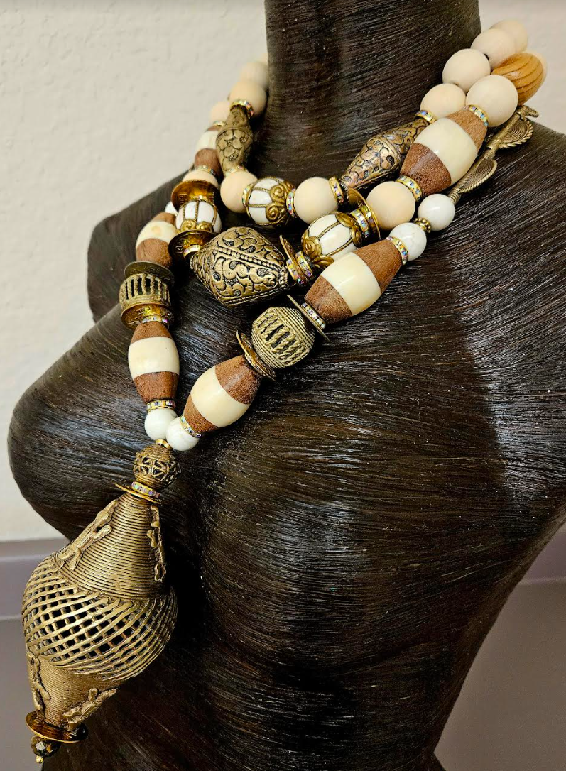 Exotic African Tibetan & Asian Oversized Beaded Unisex Chest Piece