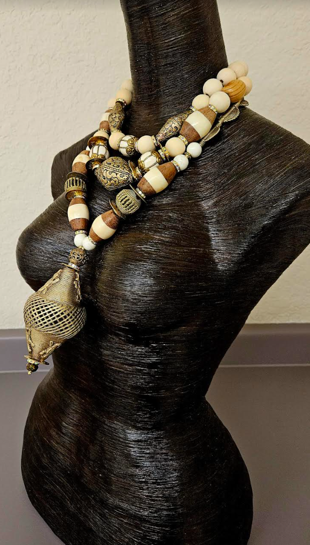 Exotic African Tibetan & Asian Oversized Beaded Unisex Chest Piece