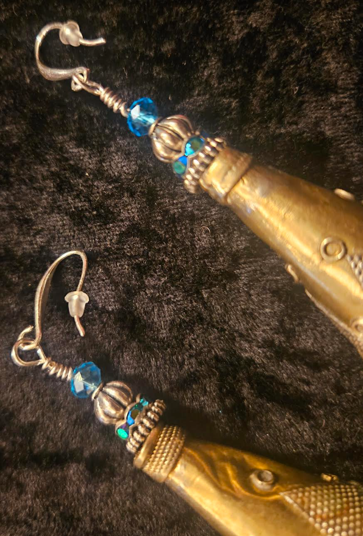 Exotic Wild Extra Long Tribal Beaded Pierced Statement Earrings Ethn
