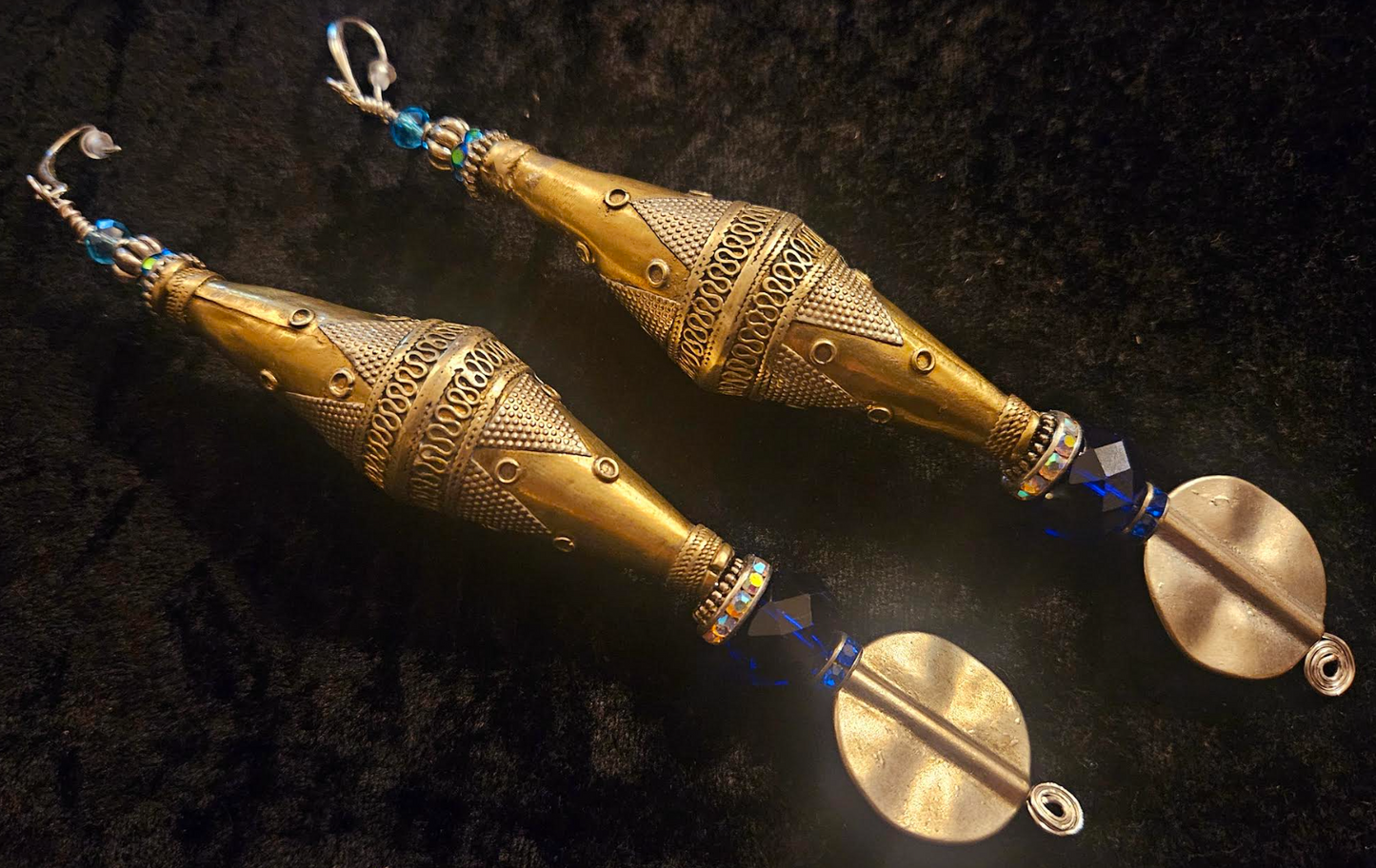 Exotic Wild Extra Long Tribal Beaded Pierced Statement Earrings Ethn