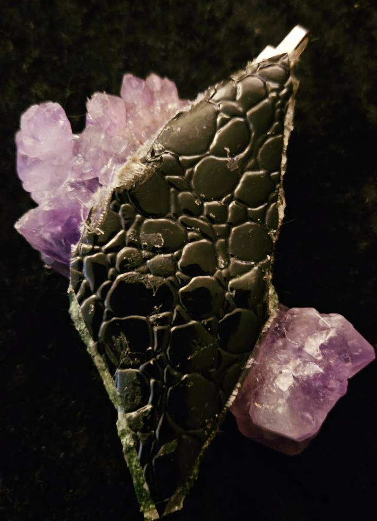 Rough Gemmy Amethyst Unisex Gemstone Pendant Purple Lavender Crystal