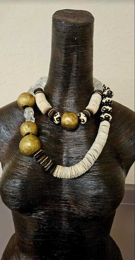 Sophisticated Artisan Tribal Understated Necklace Set - Summer Couture