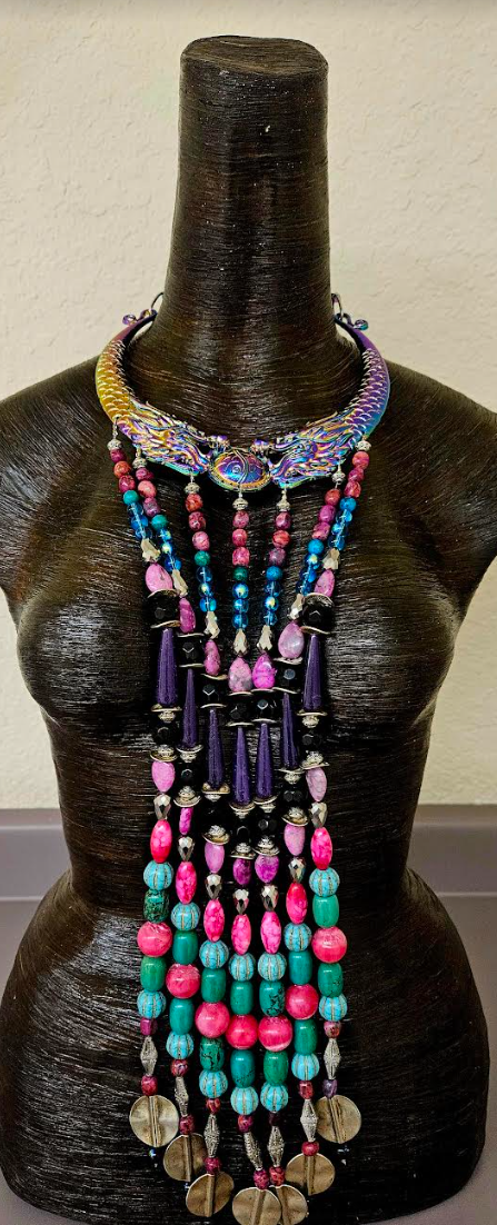 Chest Piece Beaded Waterfall Miao Torc Haute Couture Photoshoot J