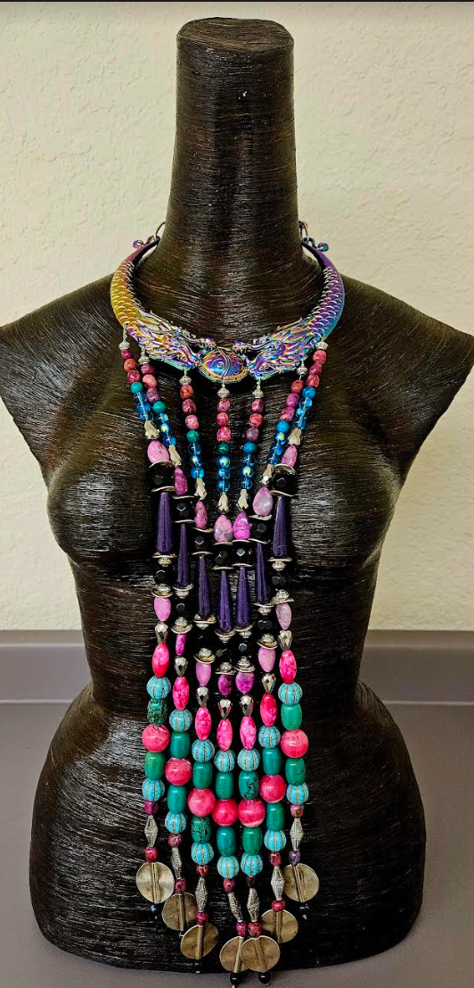 Chest Piece Beaded Waterfall Miao Torc Haute Couture Photoshoot J