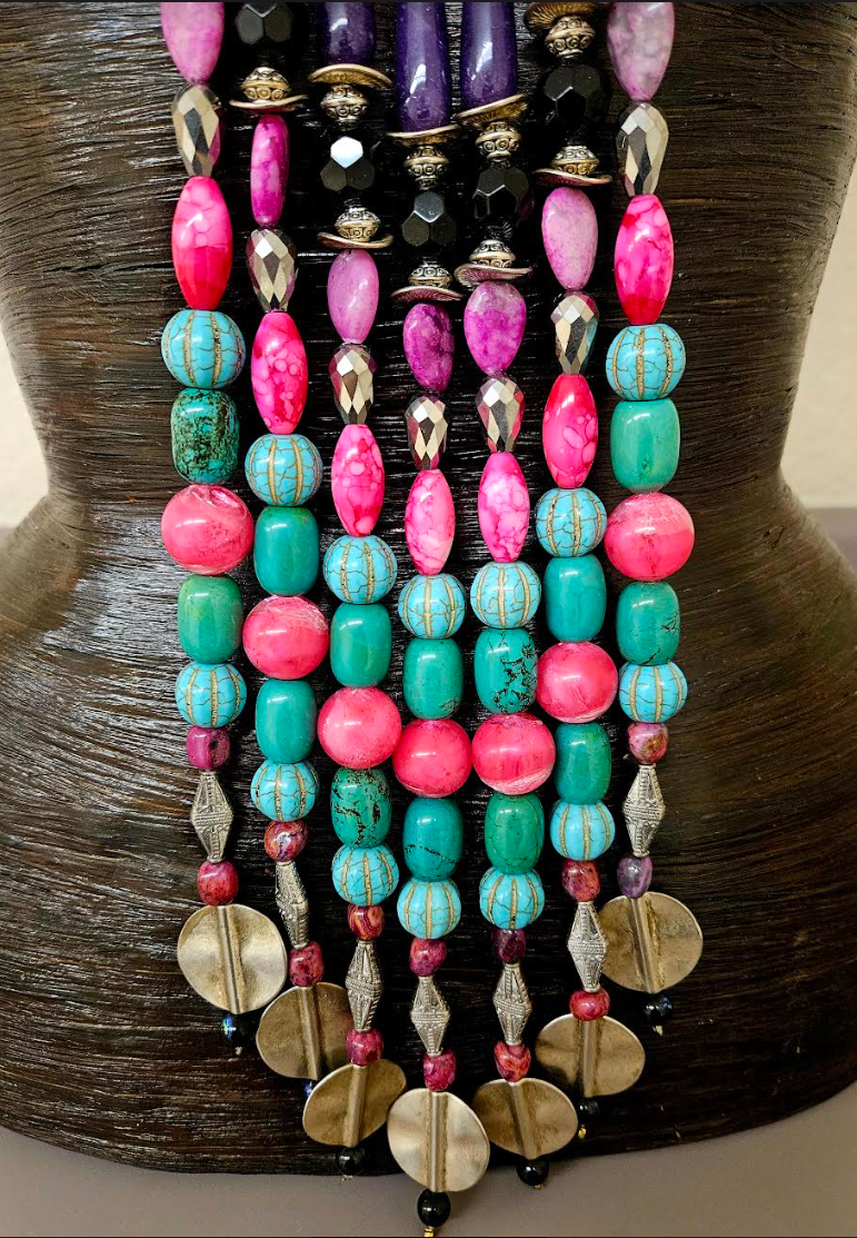 Chest Piece Beaded Waterfall Miao Torc Haute Couture Photoshoot J
