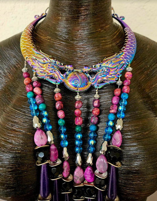 Chest Piece Beaded Waterfall Miao Torc Haute Couture Photoshoot J