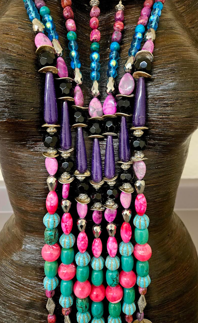 Chest Piece Beaded Waterfall Miao Torc Haute Couture Photoshoot J