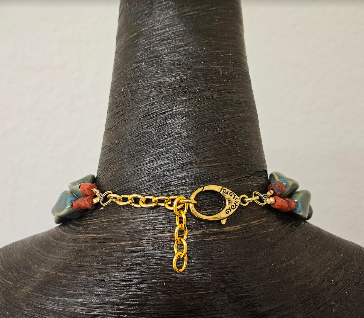 Mexican Aztec Indian Tribal Statement Gemstone Pendant - Orange Agate