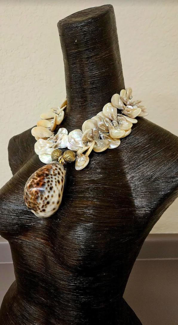 Cowrie & MOP Shell - Luminous Summer Chest Piece