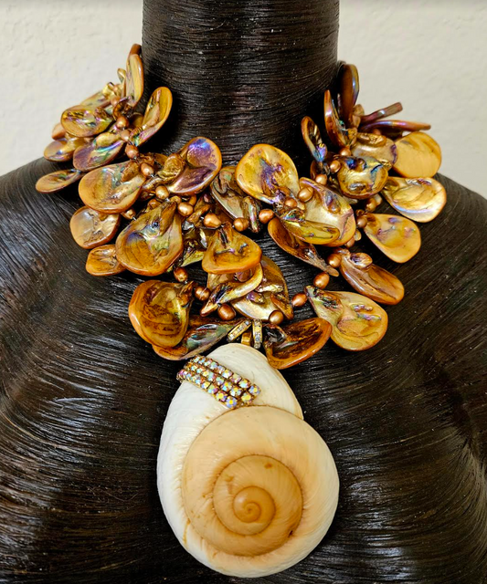 Abalone & Shell Statement Necklace – Oceanic Luxe Couture