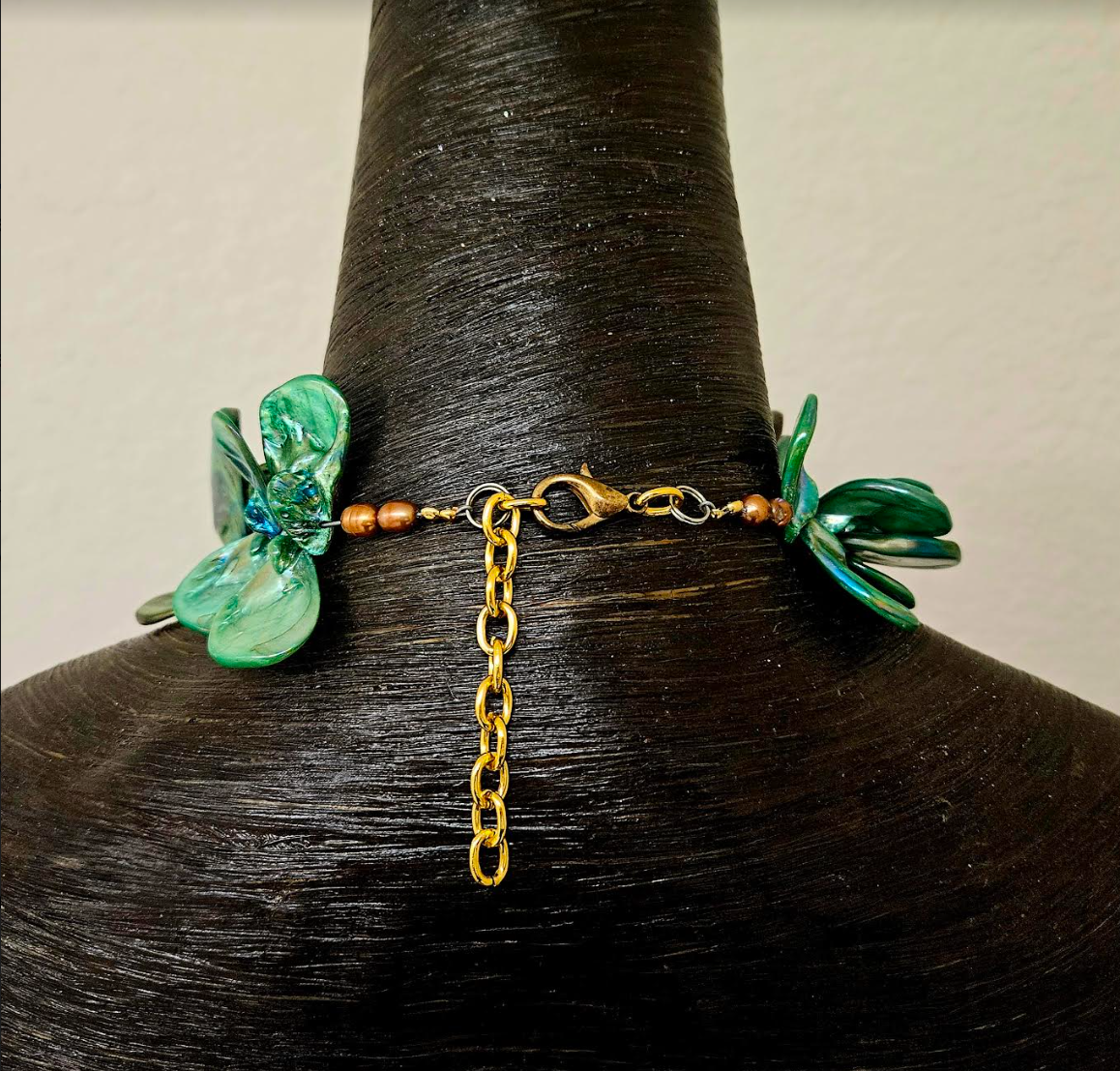 Ammonite Fossil, Abalone & Druzy Agate Chest Piece - Wealthy Artisans
