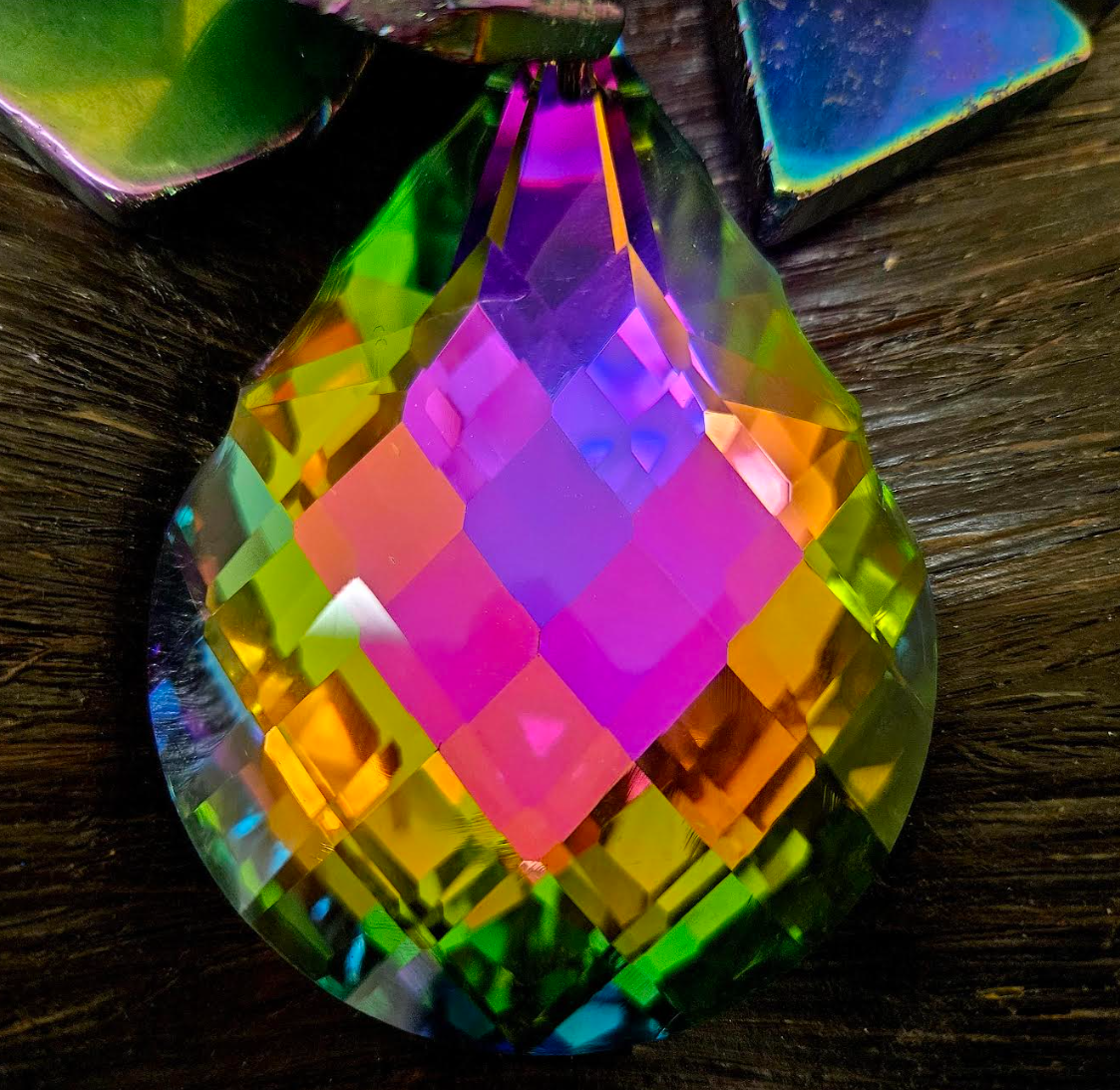 Rainbow Slice Luxury Necklace & Aurora Borealis Gemstone Pendant