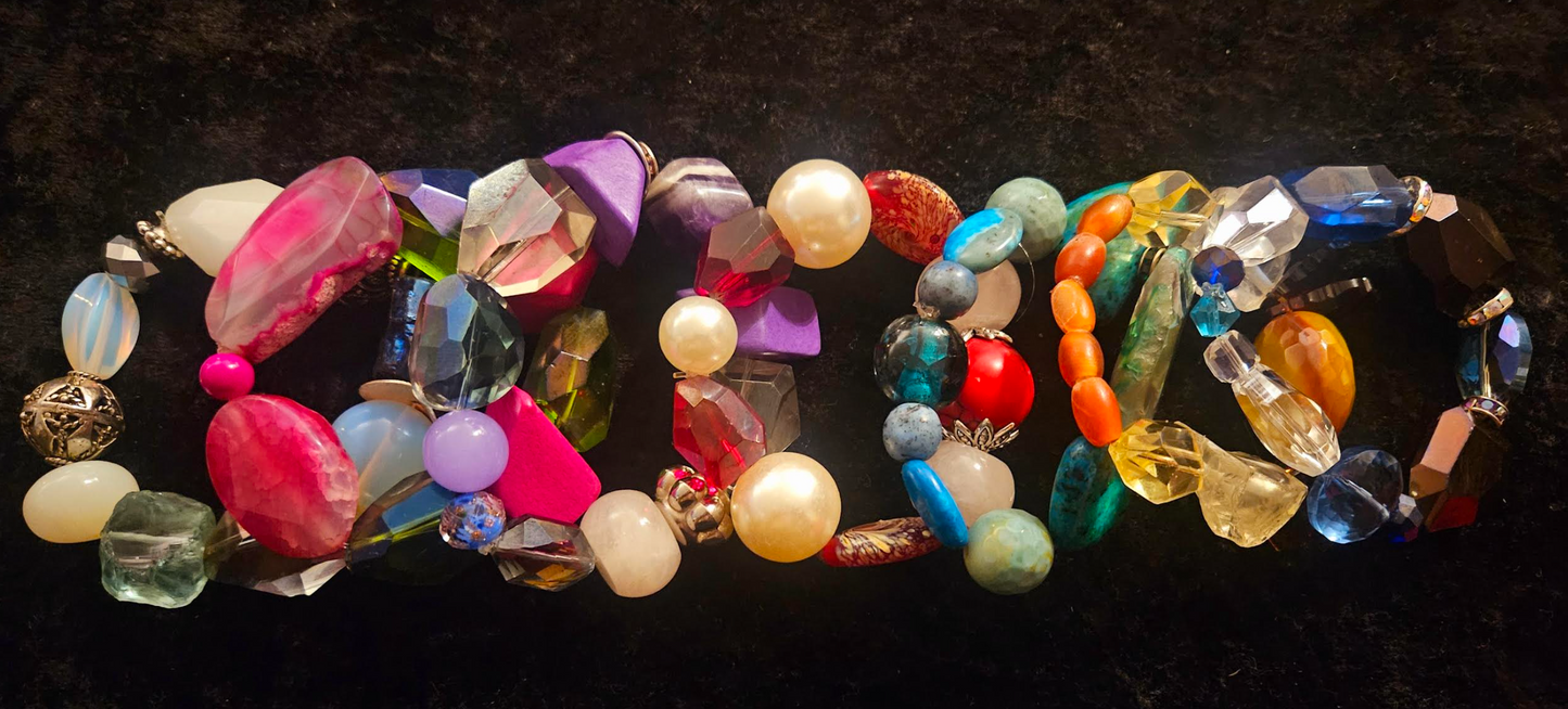 Stackable Beaded Stretch Couture Bracelets Iris Apfel Wrist Candy In