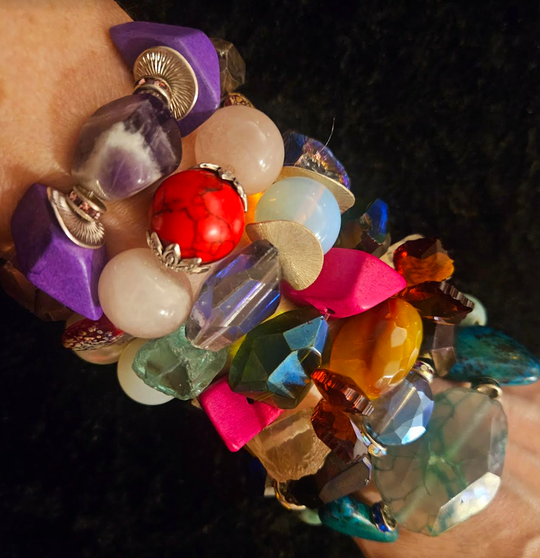 Stackable Beaded Stretch Couture Bracelets Iris Apfel Wrist Candy In