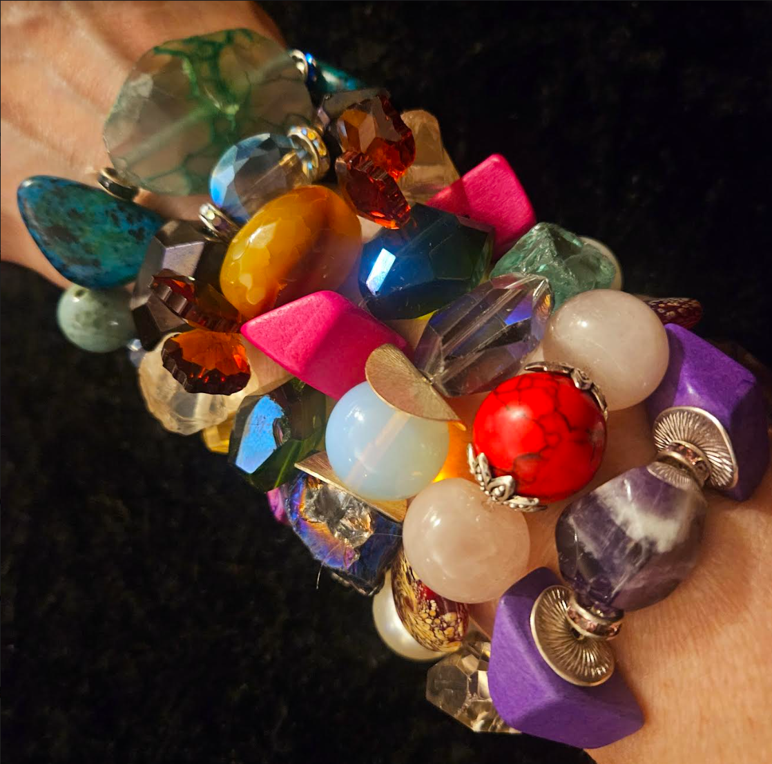 Stackable Beaded Stretch Couture Bracelets Iris Apfel Wrist Candy In