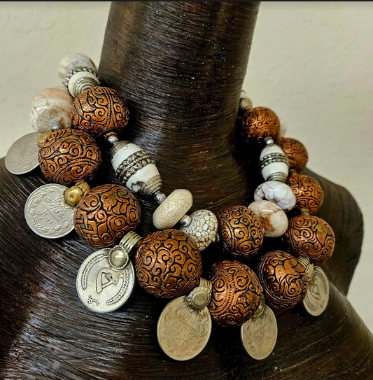 Tribal Kuchi Coin Statement Necklace - Bold Luxury