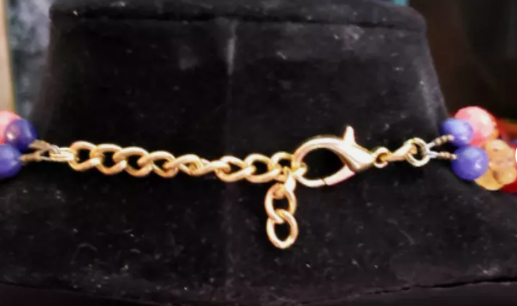 African Beaded Statement Luxury Necklace - Double Peacock Repousse