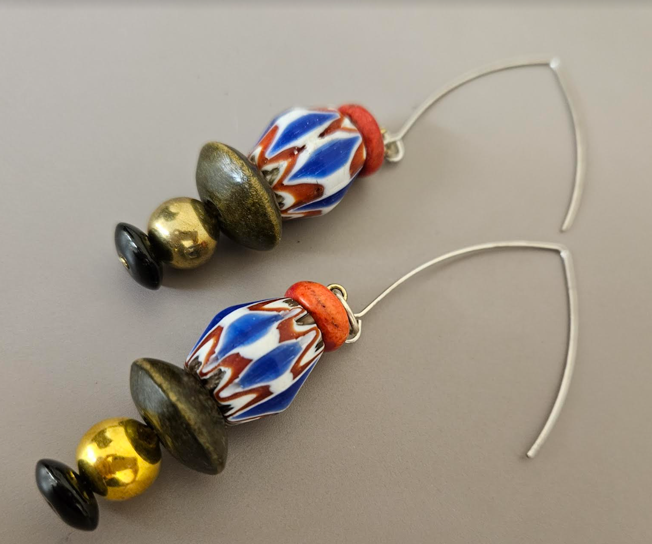 Tribal Beaded Chest Piece & Pierced Statement Earrings - Petite Women