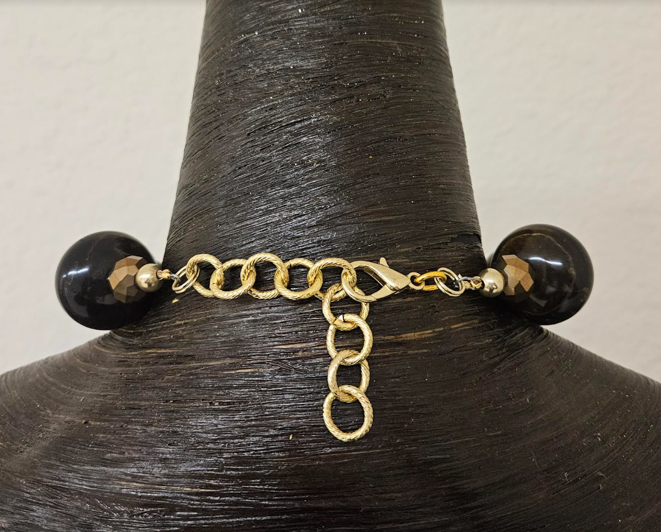 Tigers Eye, Copper, Crystal & Brass Ethnic Earthy Luxe Necklace - Unisex