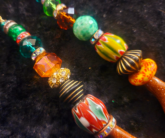 Autumn Leaf Colorful Beaded Shoulder Dusters Fall Wardrobe Ear Ca