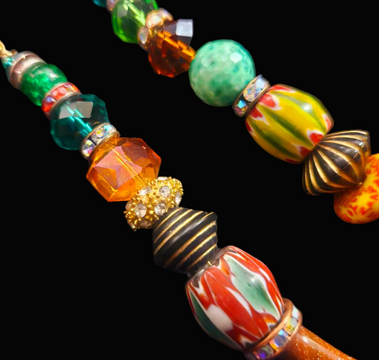 Autumn Leaf Colorful Beaded Shoulder Dusters - Fall Wardrobe