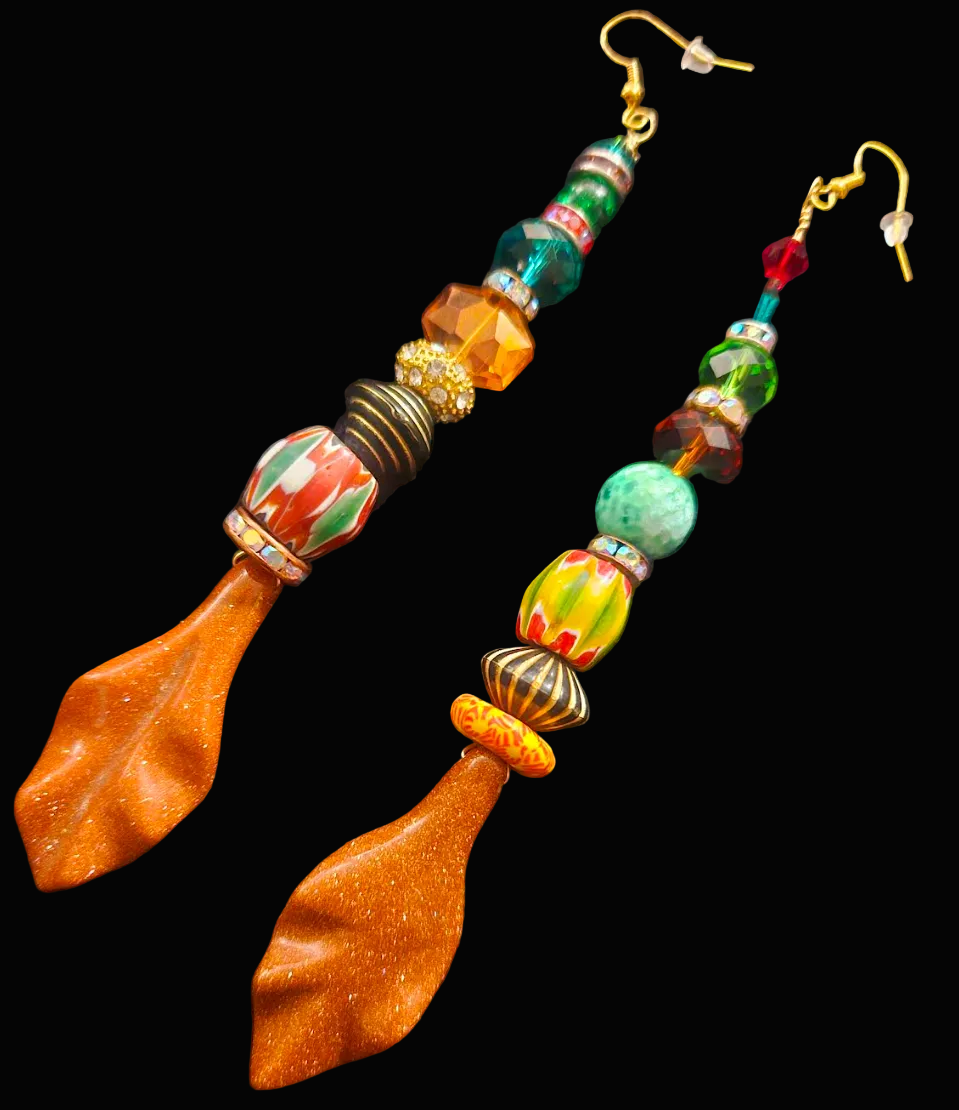 Autumn Leaf Colorful Beaded Shoulder Dusters - Fall Wardrobe