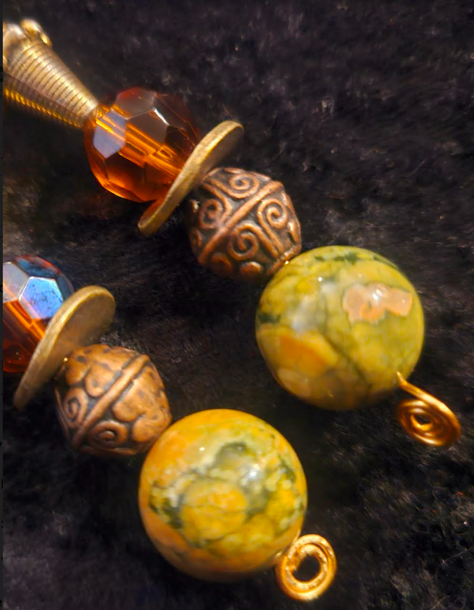 Haute Couture Earth Tone Beaded Drop Pierced Statement Earrings Exot