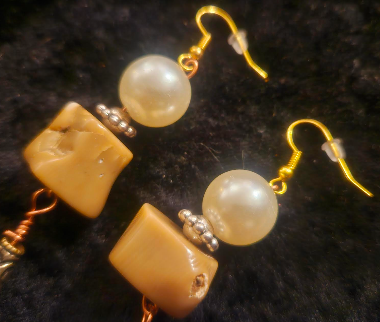 Tibetan Repousse Shell Tribal Beaded Pierced Statement Earrings Eart