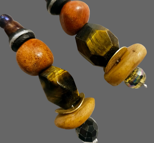 Earth Tone Mixed Media Shoulder Dusters Exotic Wild Gemstone & Co