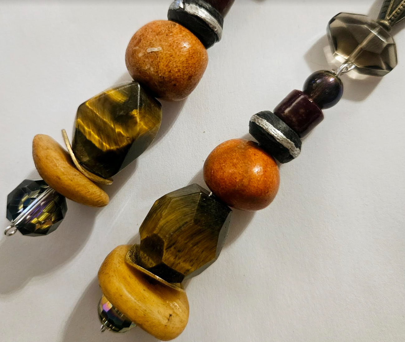 Earth Tone Mixed Media Shoulder Dusters Exotic Wild Gemstone & Co