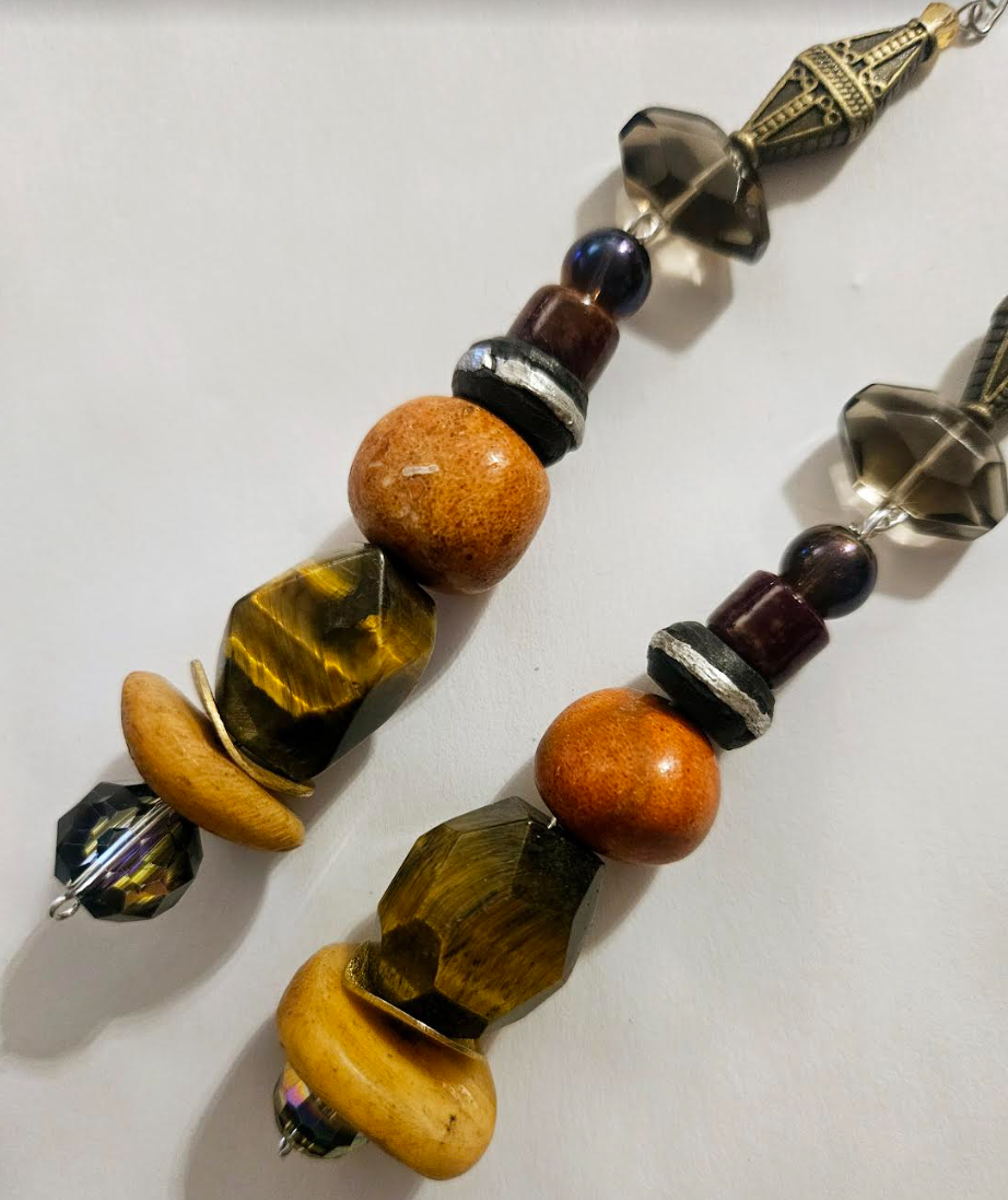 Earth Tone Mixed Media Shoulder Dusters Exotic Wild Gemstone & Co