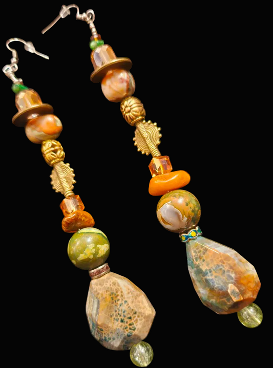 Exotic Autumn Toned Jungle Inspired Shoulder Dusters - Fall Fashion